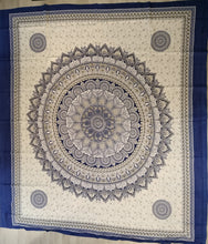 Afbeelding in Gallery-weergave laden, Mandala Ibiza doek blauw/grijs/wit sale
