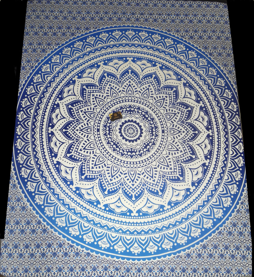 Mandala blauw met wit