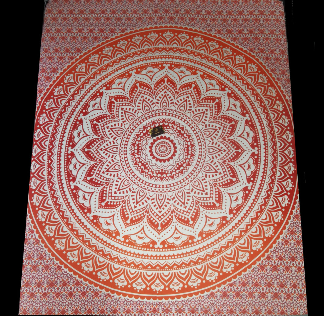 Mandala oranje met wit