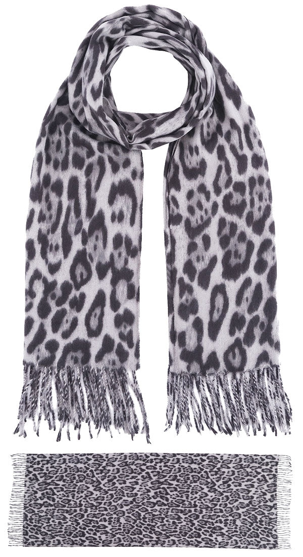 Sjaal leopard grey